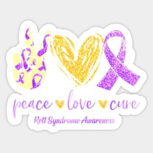 Peace Love Cure Ribbon Rett Syndrome Awareness Sticker